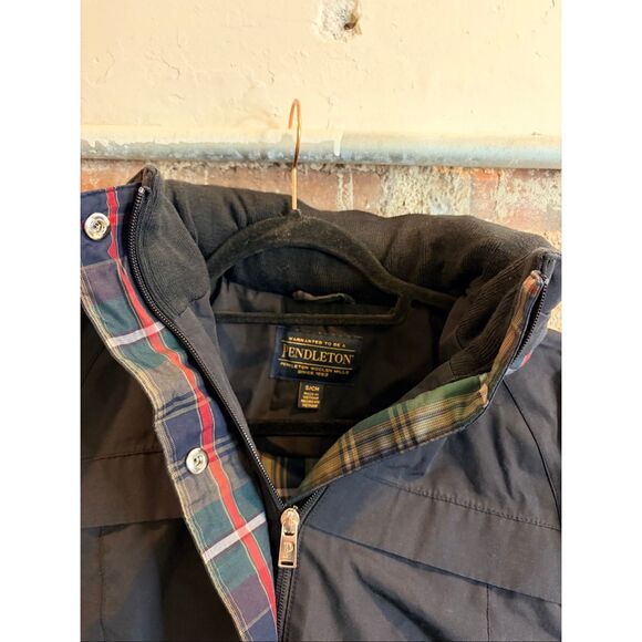 (More photos)PENDLETON • Black/Plaid Cotton/poly blend Rain Jacket Coat • Ladies - Picture 7 of 13